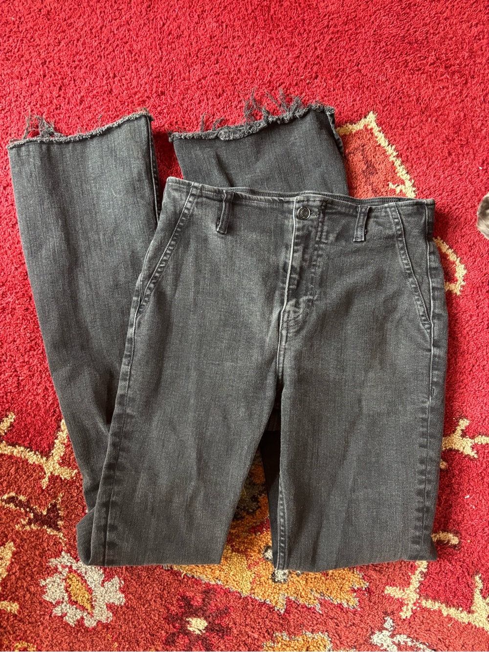 We the free split flare black jeans